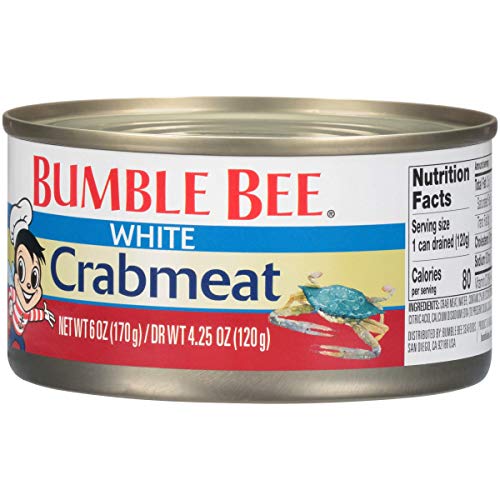 Bumble Bee White Crabmeat, 6 oz Cans (Pack of 12) Ready to Eat 16g