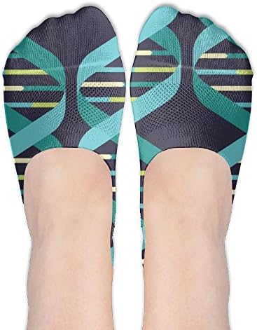 Women DNA Helix Science Geek Casual Low Cut No-show Socks Flat Boat Line With Non-Slip Grip