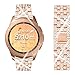 Dsytom Compatible with Samsung Galaxy Watch 42mm/Active 40mm Band, Gear Sport/S2 Classic,Metal Bracelet Replacement Bands Wristband Accessories Strap for Women(Rose Gold)