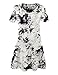 Lock and Love LL WT1066 Womens Scoop Neck Short Sleeve All Over Tie Dye Trapeze Tunic Top XXL WHITE_BLACK