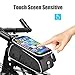 uniwood Bike Front Frame Bags Waterproof, Bicycle Handlebar Bag, Top Tube Mount Handlebar Bags, Bike Screen Phone Holder Case Sports Bicycle Bike Storage Bag Cycling Pack Fits Phones Below 6.0 Inches