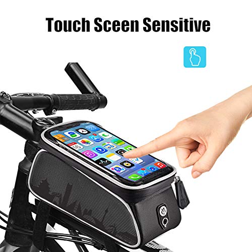 image for uniwood Bike Front Frame Bags Waterproof, Bicycle Handlebar Bag, Top T
