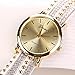 Jianan New Women Crystal Rivet Bracelet Quartz Braided Winding Wrap Wrist Watch