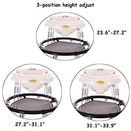 Creation Core Foldable Baby Toddlers Walker Infant portable Sit-to-Stand Adjustable Height walking chair With Wheels(Pink)