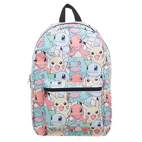 BIOWORLD Pokmon Pastel Kanto Starters All Over Print Backpack
