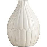 47th & Main Ceramic Decorative Vase, 6.7" Tall, White Crackle
