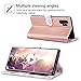ULAK Galaxy Note 10 Plus Wallet Case, Floral PU Leather Folio Magnetic Flip Kickstand Case with Credit Card Holder Stand Shockproof Protective TPU Cover for Samsung Galaxy Note 10+ Plus, Rose Gold