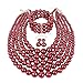 KOSMOS-LI Large Multi Layer Faux Pearl Strand Costume Jewelry Sets For Women