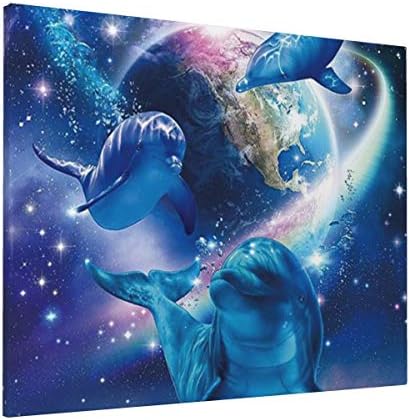 瑞穂創造株式 イルカ 地球 日の出 星空 アートパネル ポスター インテリア アート ボード キャンバス 絵画 装飾画 壁絵 壁掛け おしゃれ 壁飾り 部屋飾り 玄関に飾る 木枠セット 40 50cm