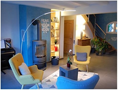 White LED Arc Slim Floor Lamp with Very Bright Dimmer Switch [Energy Class A+]