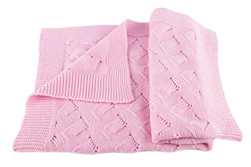Girls Luxury 100% Cashmere Baby Blanket - 'Baby Pink' - hand made in Scotland by Love Cashmere - RRP $300
