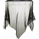 Women's Sheer Face Veil with Beaded Chains Belly Dancing Veil Mask Chinese Hanfu Costume Accessory