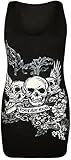 Women's Sleeveless 3 Skulls Forever Printed Vest Top