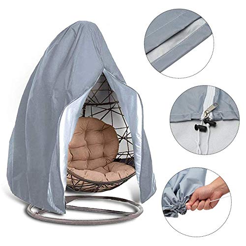 HONCENMAX Abdeckung für Hängesessel/Schwingsessel/Hängekorb mit Reißverschluss - Garten Rattan Wicker Hängesessel… – Bild 8