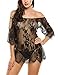 Avidlove Women Chemises Lace Smock Lingerie Mini Babydoll S-4XL Black