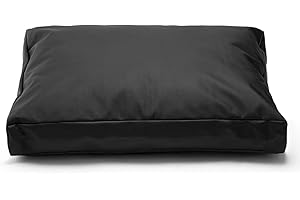 Aacabo Replacement Dog Bed Cover,Heavy Duty Waterproof Removable 54" L x 44" W x 4" H Reusable Dog Bed Covers with Zipper.Black,Cover Only