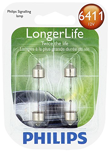 Philips 6411 LongerLife Miniature Bulb, 2 Pack