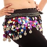 Comemall Women Girls Paillette Belly Dance Hip Scarf Waistband Belt Skirts