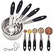 Measuring Cups and Measuring Spoons set by Chef U | Stainless Steel Measuring Cups and Spoons Set of 10 | Liquid Measuring Cup or Dry Measuring Cup Set | Stainless Measuring Cups | Nesting (Gray)