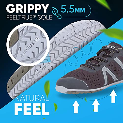 Xero Shoes Men's HFS Running Shoes Zero Drop, Lightweight & Barefoot Feel, Pewter, 11.5