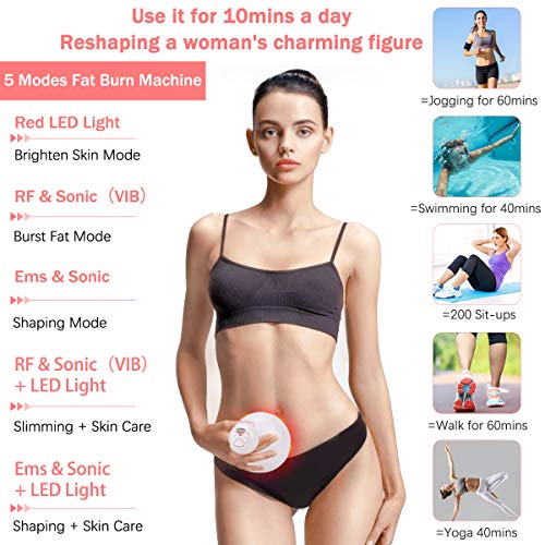 Fat Burn Machine, 4 in 1 R/F Sonic E/M/S Weight Loss Vibration Machine for Stomach Arm Leg Body Shaping Massager Skin Lifting with Red Light Beauty Device