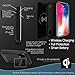 NVESS Apple Battery Case iPhone X Charging Case with removable Wireless Qi Charging Pad Power Bank 5000mah with integrated kickstand for easy viewing, portable charger for iPhone X - (Black)