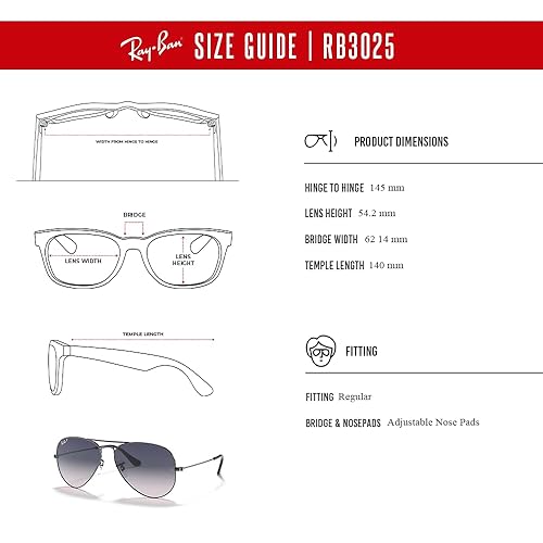 Aviator Lens Ray Ban Aviators Size Guide Glasses Ray Ban Aviator
