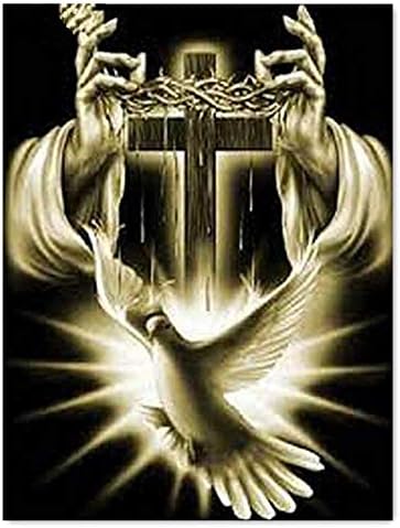 5D DIY Diamond Painting Jesus Christ Cross Pigeon Religion Full Round Diamond Embroidery 5D Picture of 30x40cm
