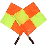 Dioche 2pcs Soccer Referee Flags, Red Yellow Ref Cards Sports Soccer Linesman Flags Hockey Training Flags with Storage Bag