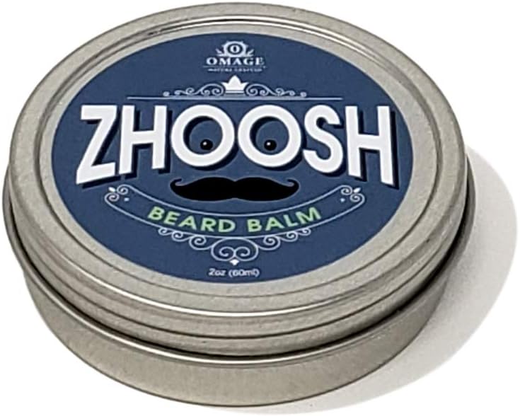 Omage - Zhoosh | Natural Beard Balm - Nourishing Conditioner and Mild Styling Wax - (Lime & mild cilantro-fir) - 2 oz