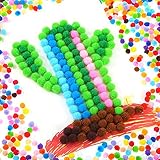 CDJX 1000 Pieces 10mm Pom Poms Assorted Colors for Crafts DIY Kids Art view 6