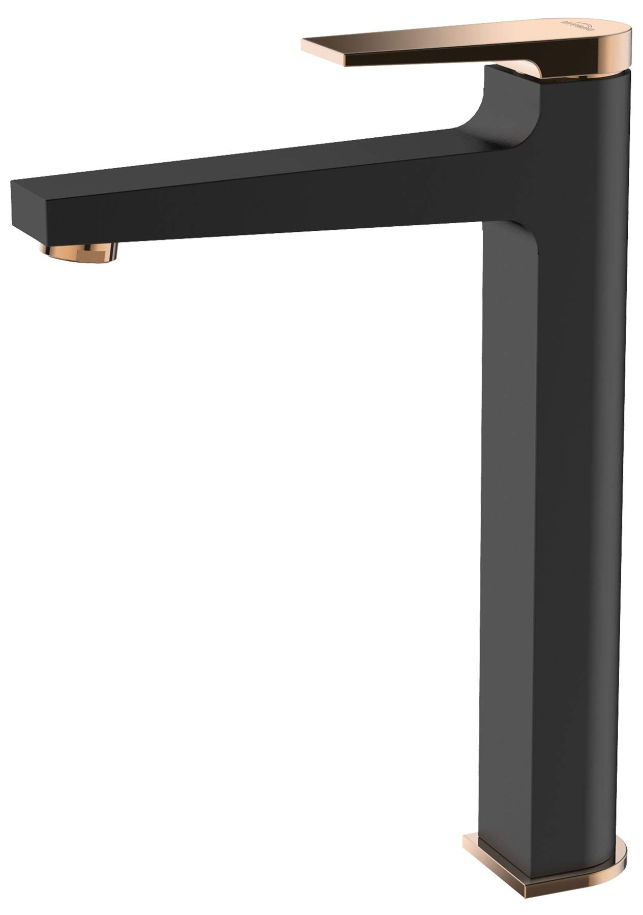 Black/Rose Gold Brass Basin High Tap Mixer Tap Click-Clack