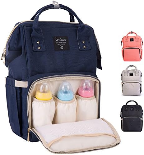 Diaper Bag Travel Backpack,Multi Function Waterproof Nappy Bags for Baby Care, Stylish Mommy Dad Diaper Organizer, Large Capacity with Insulated Pockets, (Size:16"11"8", Navy)