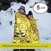 Zenwells Solar Blankets 5 Pack – Mylar Thermal First Aid Blanket for Emergency Survival Kit, Car Tactical Gear, Outdoor, Hiking, Backpack, Travel, Disaster Preparedness Equipment Plus Whistle!thumb 2