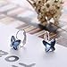 SIVERY Christmas Day Gifts for Mom ‘Butterfly Dream’ Hoop Earrings Jewelry Set with Crystals, Jewelry for Women, Gifts Anniversary for Her (Blue)