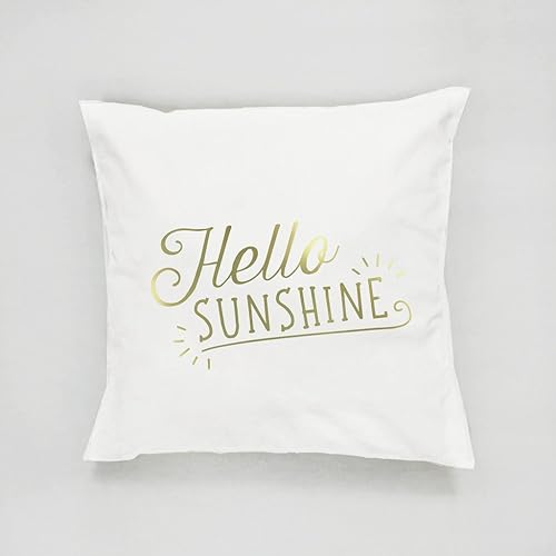 Hello Sunshine Pillow Typography Pillow Gold Pillow Home Decor