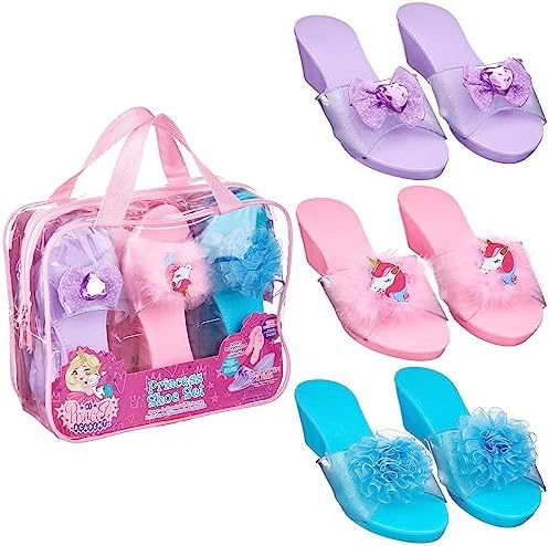 princess dress up heels 200s Amazon.com: Mastom Girls Play Set! Princess Dress Up Shoes and Tiara (3 Pairs of Shoes + 1 Tiara) Role Play Collection Fashion Princess Shoe for Little Girls : Toys & Games