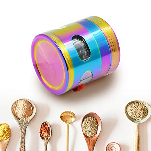 CigaMaTe Grinder Herb Grinder 4 Pieces Rainbow Grinders 2.5'' Zinc