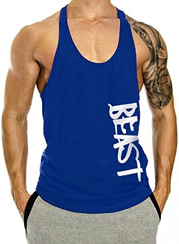 TX ApparelMen's Gym Cotton Fitness Beast Model Stringer Tank Tops