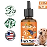 Nevissbags Hemp Oil for Dogs & Cats (3000mg), Pain Anxiety Relief for Pets - 100% Natural Organic Hemp Herbal Extract, Supports Hip & Joint Health - Pet Omega 3, 6, 9 - Made in USA