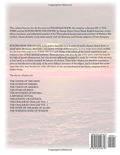 Echoes From The Gnosis G R S Mead 9781519516718 Amazon - 