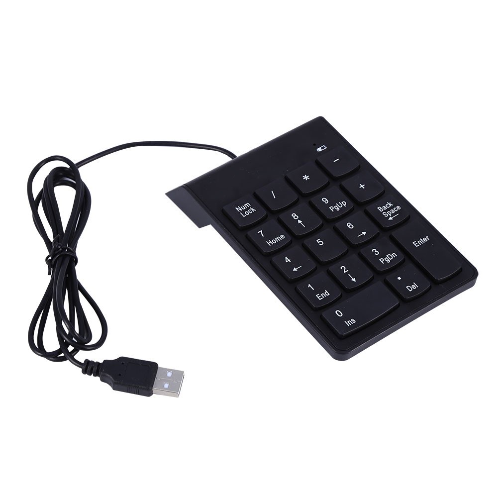 Elprico USB Numeric Keypad, Black Mini Number Pad Numpad with USB Interface, 18 Numeric Keypad for Laptop Desktop