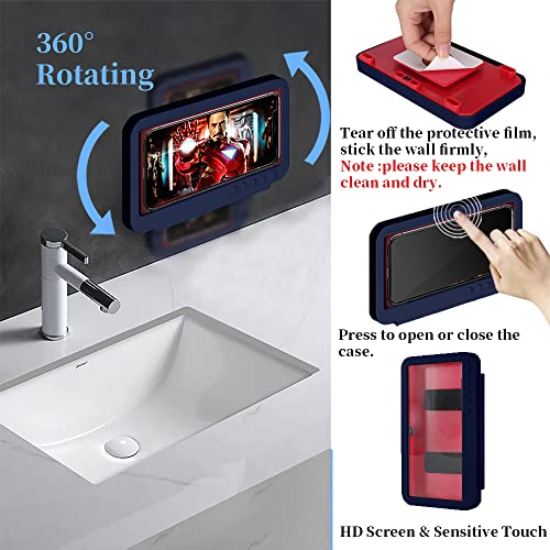 OOLYCIO Shower Phone Holder Waterproof Case Rotatable,OOLYICO Wall Mount Phone Holder for Shower