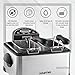 Gourmia GDF450 Compact Electric Deep Fryer 3 Baskets Dual Thermostat & Timer Stainless Steel 4.2 Quart/18 Cups of Oil 4 Lbs. Food Capacity 1700W Anti-Grease Fry Filter with Free E-Recipe Book -110V