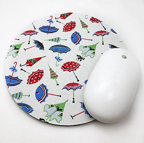 Umbrellas Mouse Pad / Fabric Covered / Office Supplies / Home Office / Decor / Desk / Mac Book / PC / Mousepad / Work Space / Office decor / Retro - Thumbnail 2