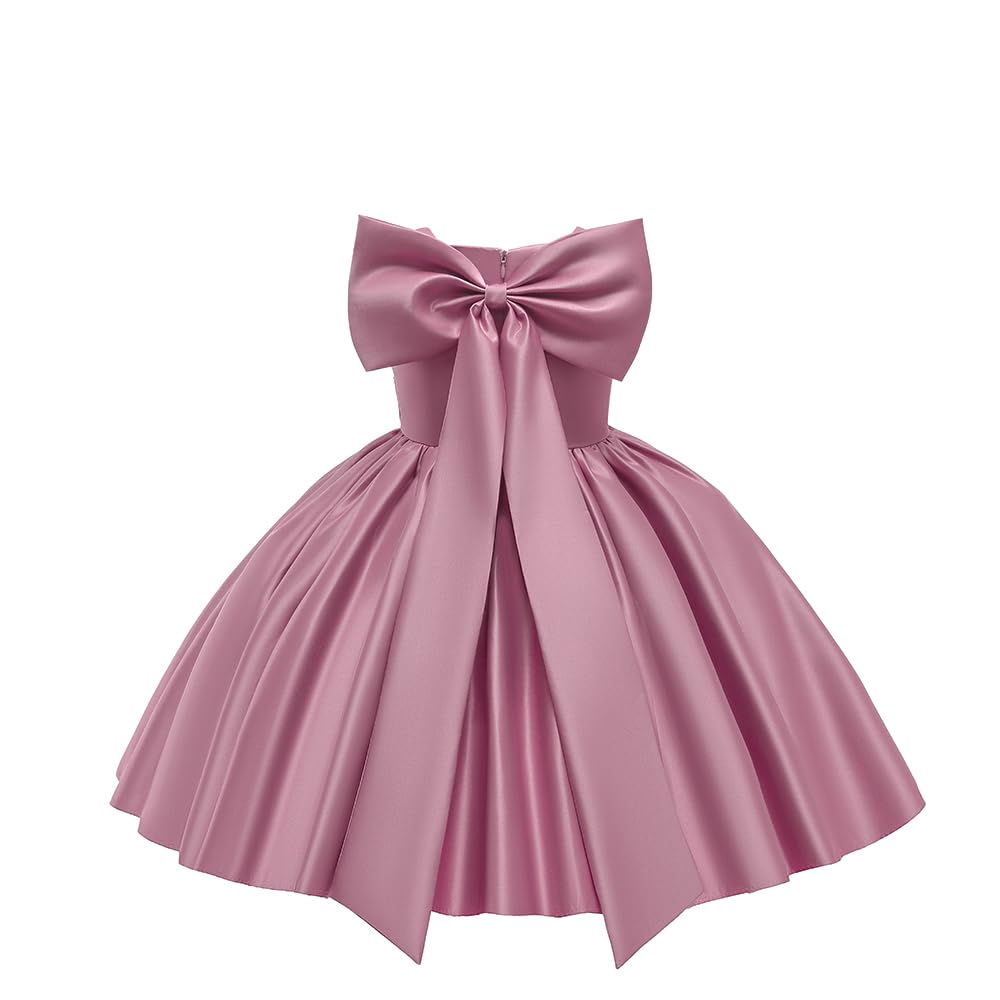 View 1 of **MINOR DAMAGE/STAINED**
Pideno 6M-8T Baby Girl Big Bowknot Birthday Pageant Dress Toddler Party Tutu Gown Baptism Dresses Dusty Pink 120