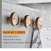 Coat Hooks Wall Mounted, Felidio Wall Hooks for Hanging Coats Heavy Duty (1-Piece) Solid Wooden Closet Hook Decorative Wall Hanger for Pictures Purse Entryway Hat Rack (1-Piece C)