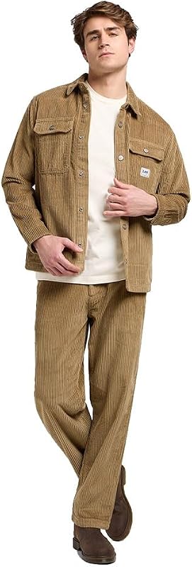 - Chemise Homme - Coupe Décontractée - Workwear Overshirt - Kaki Foncé
