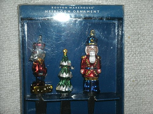 Boston Warehouse Christmas Heirloom Ornament Stainless Steel Cheese Serving Set Knife Plane and Spreader