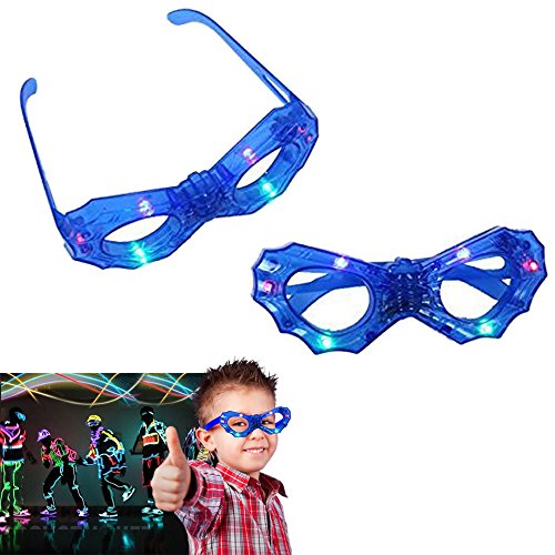 Kids led light up glasses - bright blue frame with mult…